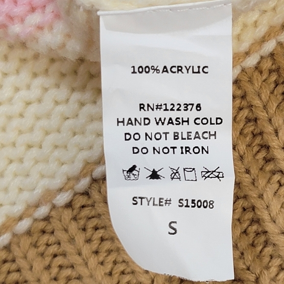 MUSTARD SEED Women's Size Small Oversized Drop Shoulder Striped V-neck Sweater - Picture 6 of 8